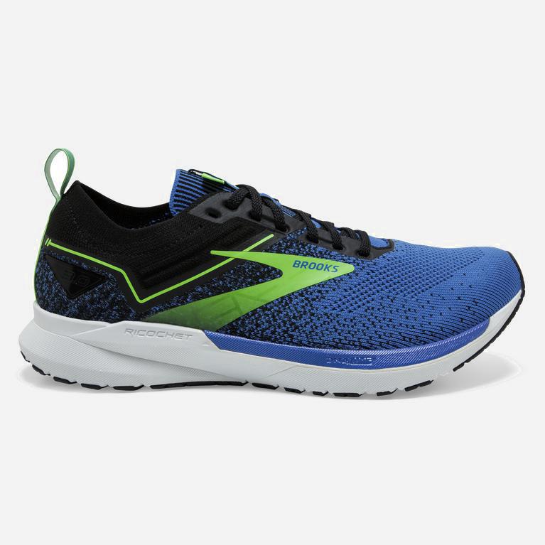 Brooks Ricochet 3 Australia - Men's Lightweight Road Running Shoes - India Ink/Blue/Green Gecko (604